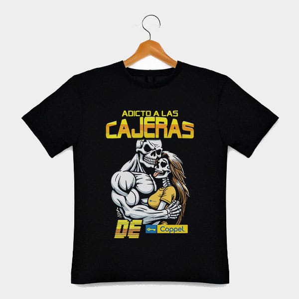 Playera Adicto a las Cajeras del Coppel