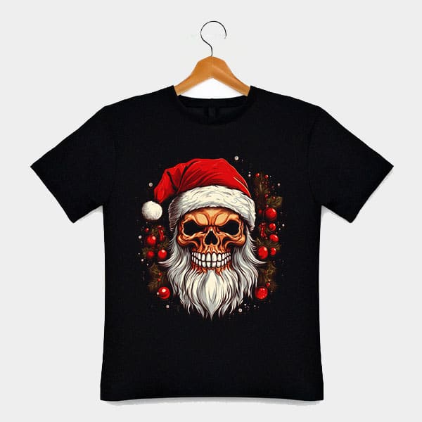 Playera de Calavera Santa Claus
