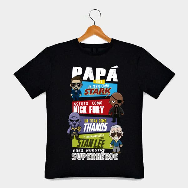 Playera de Papá Marvel – ¡Papá, nuestro verdadero superhéroe!